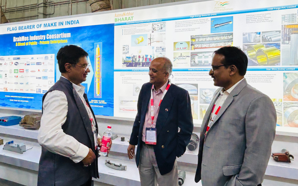 Senior MoD officials from Defence Finance at BrahMos pavilion