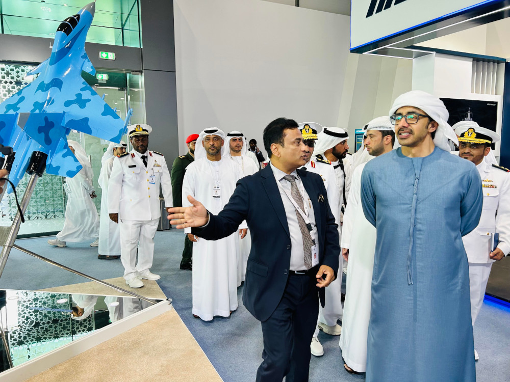 H.H. Sheikh Abdullah Bin Zayed Al Nahyan, Deputy PM and Minister of Foreign Affairs of UAE during his visit to NAVDEX 2025