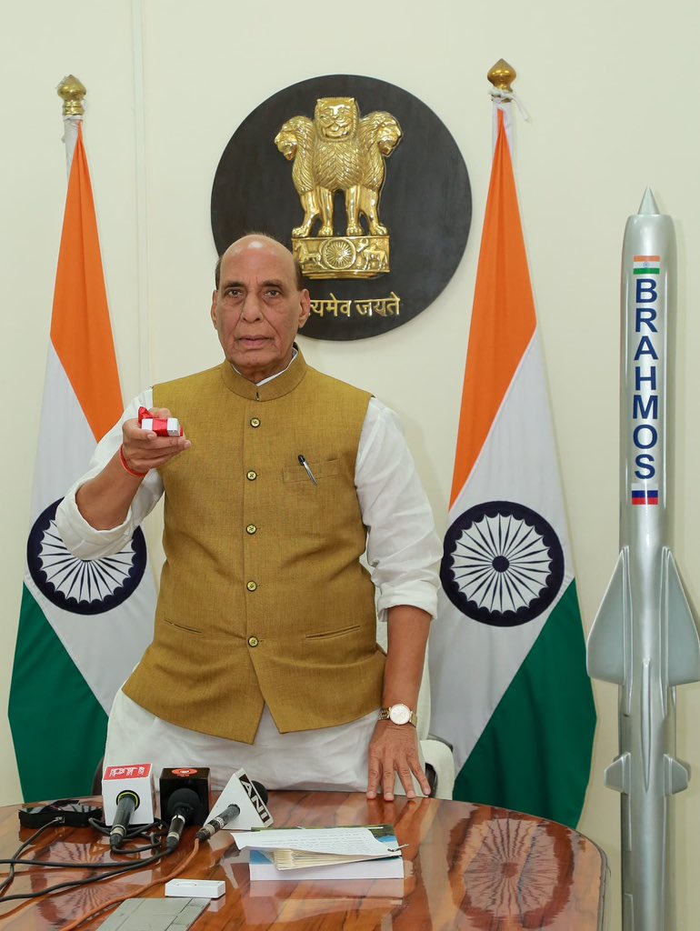 Defence Minister virtually inaugurated BrahMos Integration & Testing Facility. UP CM attended the inauguration ceremony on site