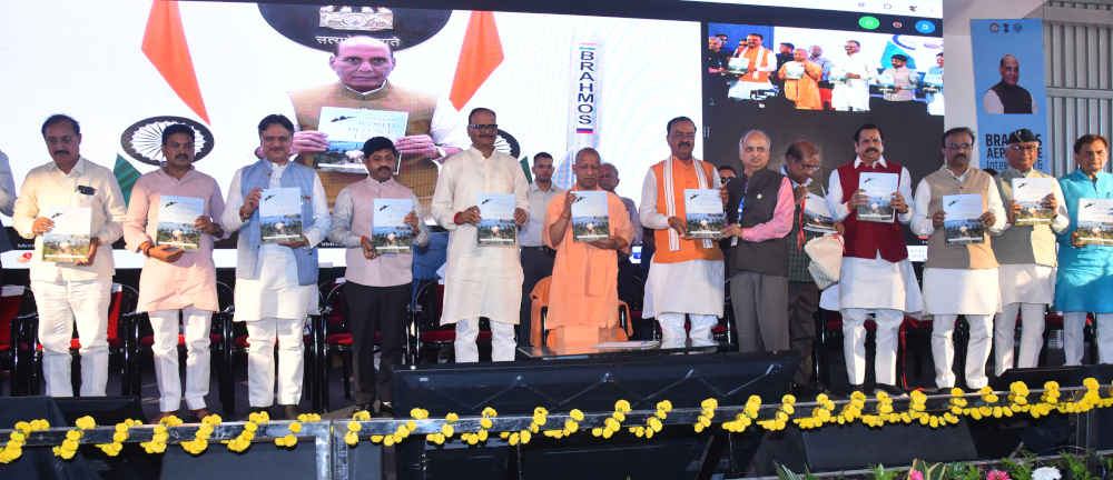 Hon'ble Defence Minister releases Brahmand World Defence Update 2025, along with Hon'ble UP CM