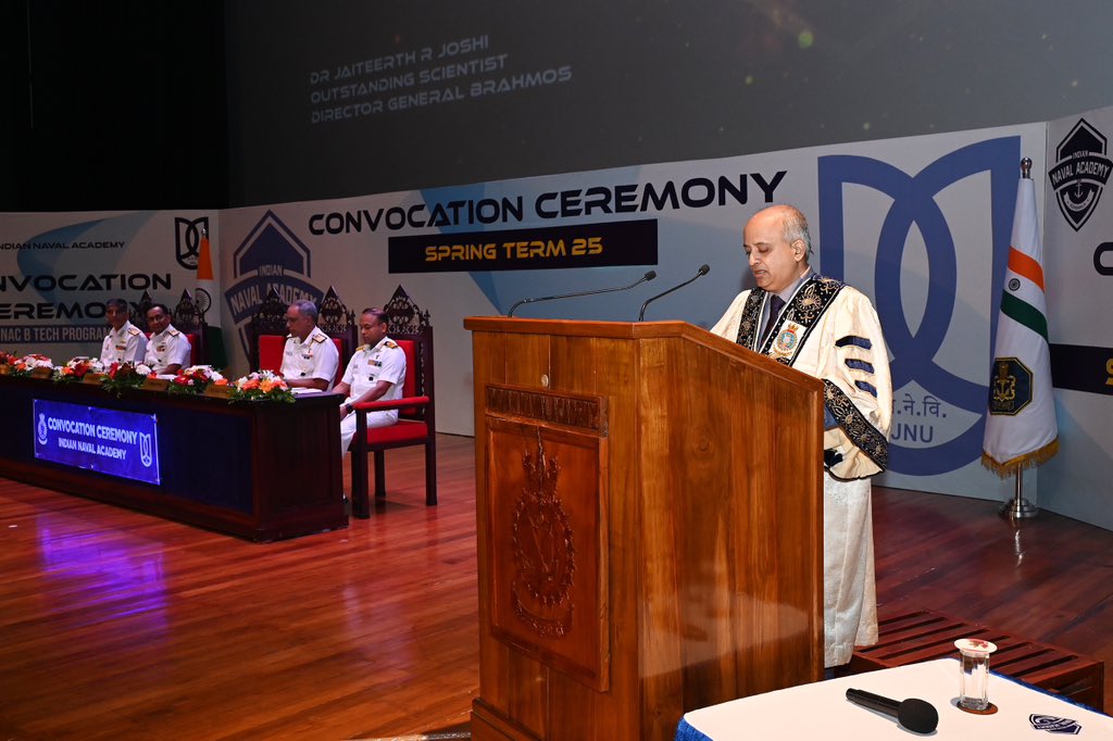 Dr. Jaiteerth R. Joshi presided over the Convocation Ceremony for Indian Naval Academy Course (107A & 108 INAC) Spring Term - 25